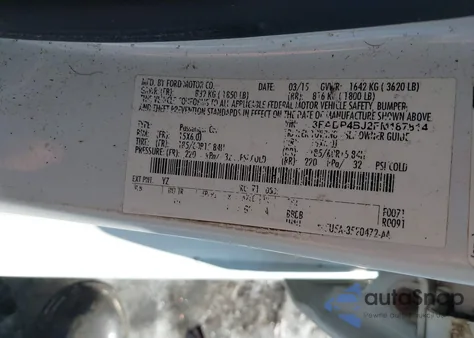 2015 Ford Fiesta Se из США, поврежденный, VIN 3FADP4BJ2FM187814